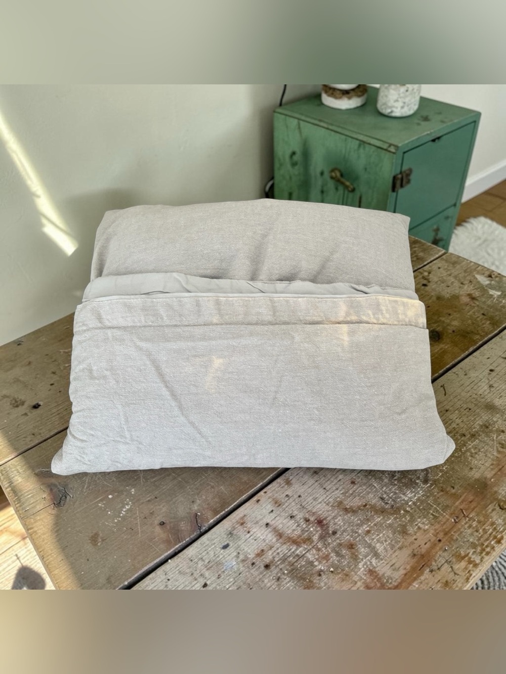 Threshold Cotton Linen Duvet Cover | Queen Cream Neutral Zipper Closure